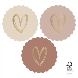 Stickers hart goud folie- 5 stuks