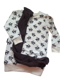 Sweaterdress konijn + maillot 74/80