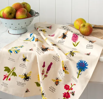Theedoek "Garden Bees"