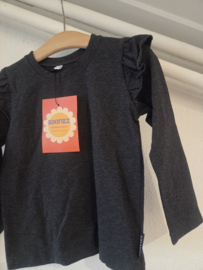 Longsleeve antraciet met ruffels