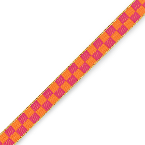 Lint armbandje "cubes" orange-pink