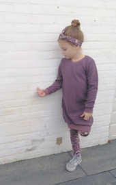 Sweaterdress rib donkermauve