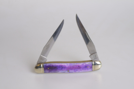 Rough Rider Muskrat Purple Fold Knife, Purple smooth bone handle