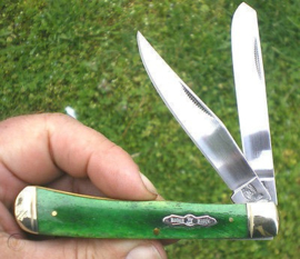 Rough Rider Trapper with Green Smooth Bone Handles