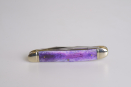 Rough Rider Muskrat Purple Fold Knife, Purple smooth bone handle