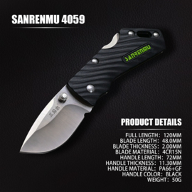 SRM 4059 mini mes, zwart lemmet