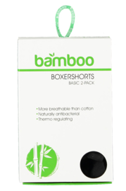 Bamboo herenboxershorts 2 pack zwart