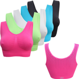 Comfort BH Sport BH Sweet Angel - Assorti Kleuren Met Groen - One Size (M - XL) - 5Pack