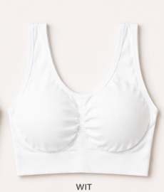 Sweet Angel - Witte BH - BH Zonder Beugel - Voorgevormde BH - Beugelloze BH - Comfort met Vulling Uitneembaar - Push Up Bh's - Magic Bra 
