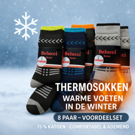 Belucci Thermosokken – 8 Paar – Warme Sokken Heren