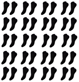 katoenen sneakersokken - bio katoen 20 paar zwart