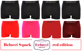 herenboxershorts van Belucci 8pack - red edition -