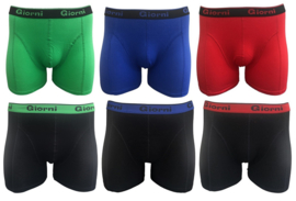 Giorni katoenen effen herenboxers 6pack maat M