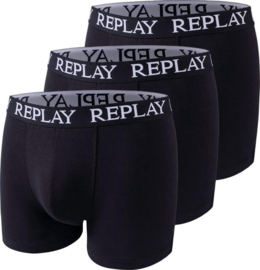 Replay - Katoenen Boxershorts 3-Pack Basic Boxers - Zwart