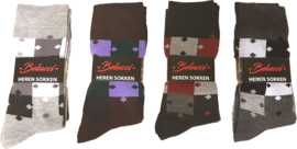 Belucci katoenen sokken  8 paar puzzel printjes