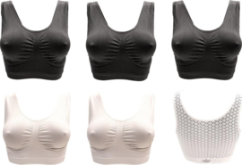 Comfort BH Sport BH Sweet Angel - Black & White - One Size (M - XL) - 5Pack