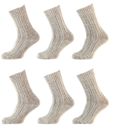 Apollo Noorse sokken 6 paar grijs