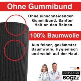 SOGZZ® - 6 Paar Diabetes Sokken - Classic Kleuren Zonder Naad , Zonder Rubber 100% Katoen