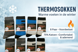Belucci Thermosokken – 8 Paar – Warme Sokken Heren