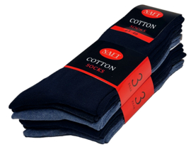 Naft Katoenen Sokken Marine Assorti Kleuren 6 Paar