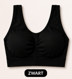 Sweet Angel - Zwarte BH - BH Zonder Beugel - Voorgevormde BH - Beugelloze BH - Comfort met Vulling Uitneembaar - Push Up Bh's - Magic Bra