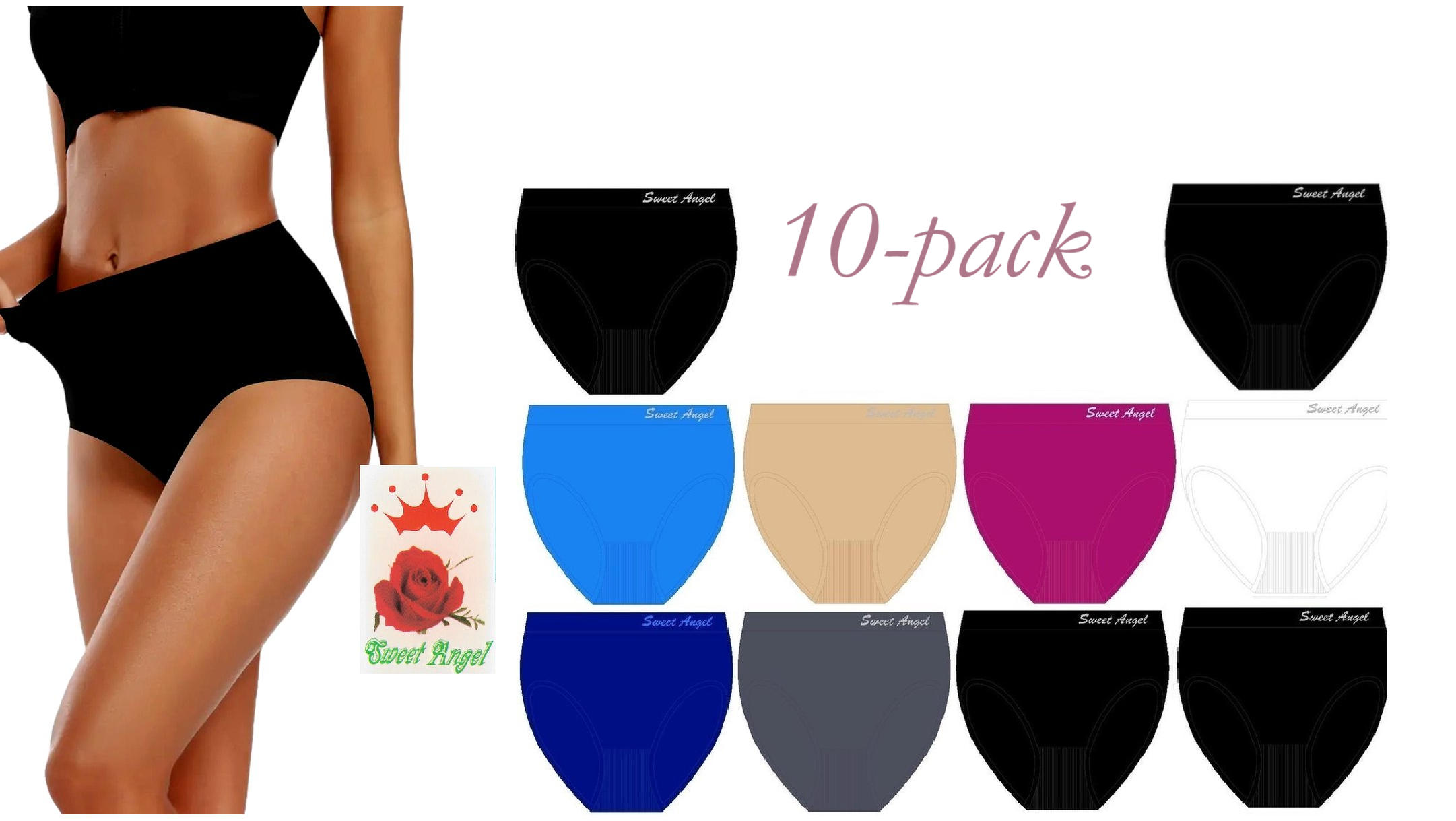 Sweet Angel Dames Slips 10Pack Maat 3XL