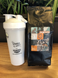 (P6 sport) 500gr koffiebonen (Jelle v Gorkom + MAMS Blender Bottle (Shake beker)