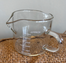 Shotglas glas  dubbele uitloop