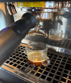 Shotglas glas  dubbele uitloop