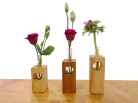 Set van 3 vaasjes in Iroko