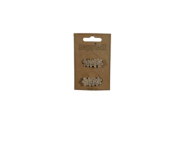 Haarknijper middel met 4 bloempjes goud (2 stuks)