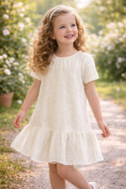 Prachtige feestelijke jurk van Like flo in een kit kleur.