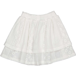 Mooi uitgewerkt rokje van Levv in het wit.