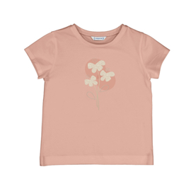 Mooi uitgewerkt shirtje met lycra en gouden print.