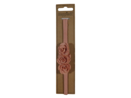 Babyhaarband 3 rozen oud roze.