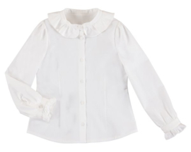 Prachtige offwhite poplin blouse van Mayoral.
