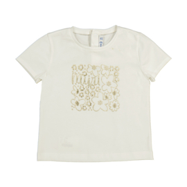 Mooi uitgewerkt shirtje van Mayoral in het offwhite met goud.