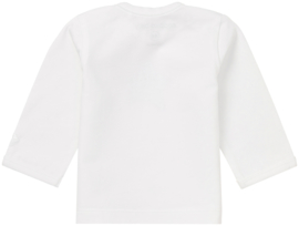 Heerlijk zacht Noppies shirtje wit met grijs.