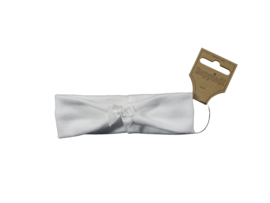 Babyhaarband strikje met pareltje wit