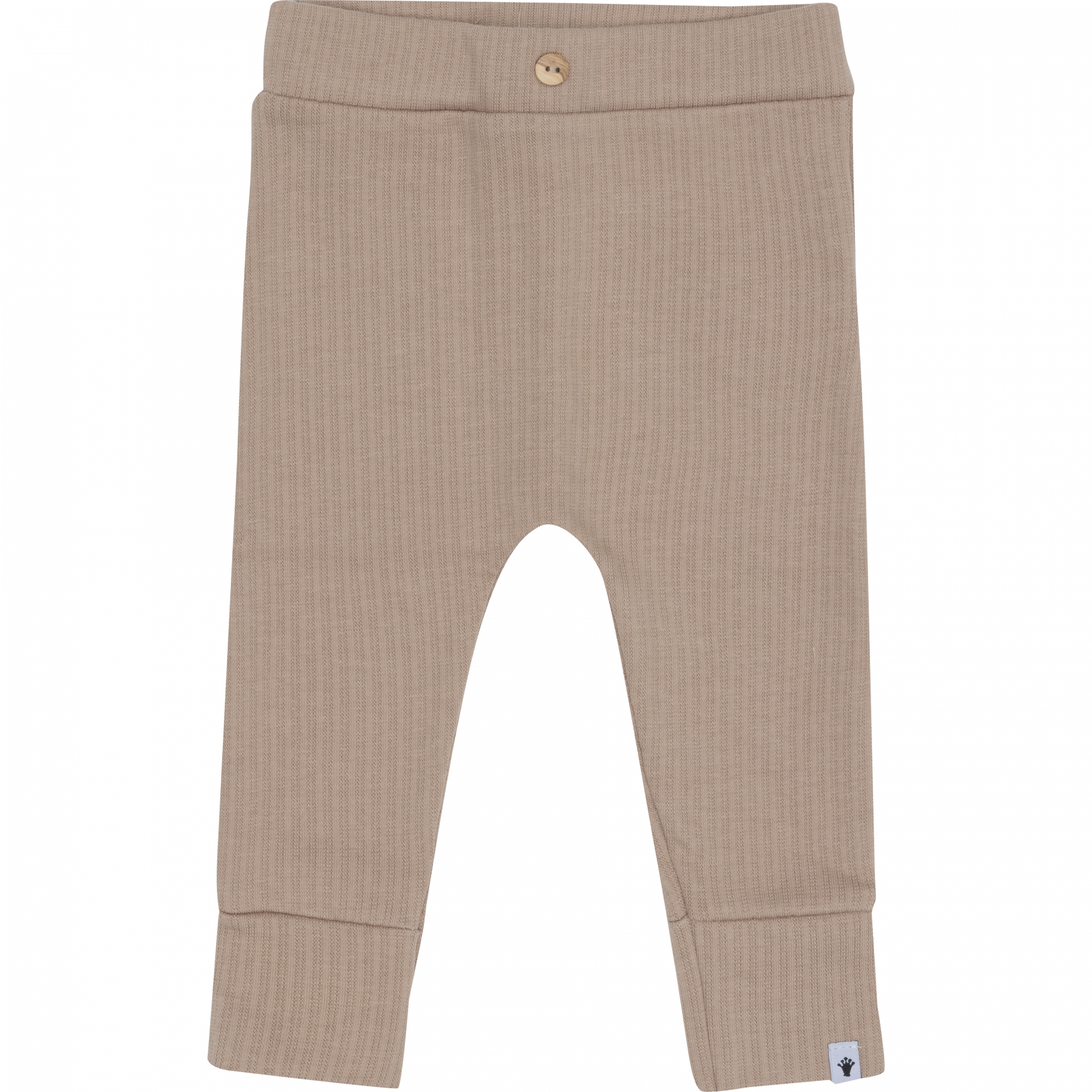 Rib broekje zandkleur van klein baby