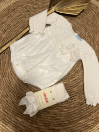 Prachtig rompersetje van Mac Ilusion in het offwhite.