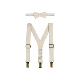 Galgen met vlinderstrik set zandkleur van Mayoral.