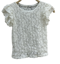 Mooi uitgewerkt kanten shirtje in offwhite .