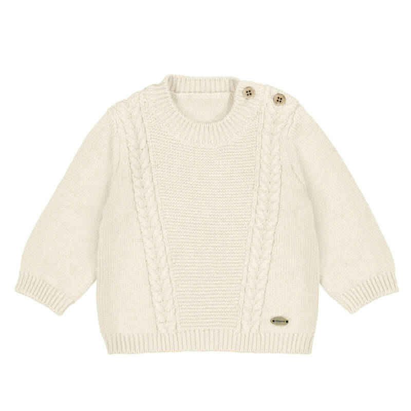 Mooi taupe kleurig truitje van Mayoral fijn gebreid beige.