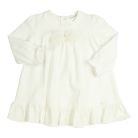Lief jurkje van Gymp met strikje in offwhite.