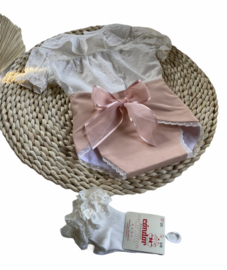 Lief 2-delig setje van Valentina Bebes in het Offwhite/Zalm rose