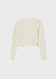 Prachtig fijn gebreid vestje in het lurex goud.