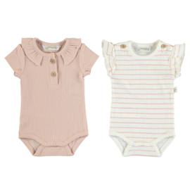 Mayoral rompers set van 2 in de kleur Nude /offwhite.