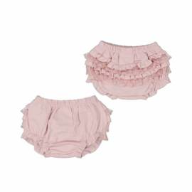 Mooi uitgewerkt luierbroekje van Mayoral in het baby rose.