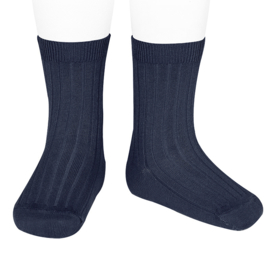 Cóndor sokken met streepmotief in het donkerblauw.